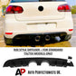 VW Golf R20 Style MK6 Gloss Black Rear Diffuser Lip Valance Spoiler Splitter Kit