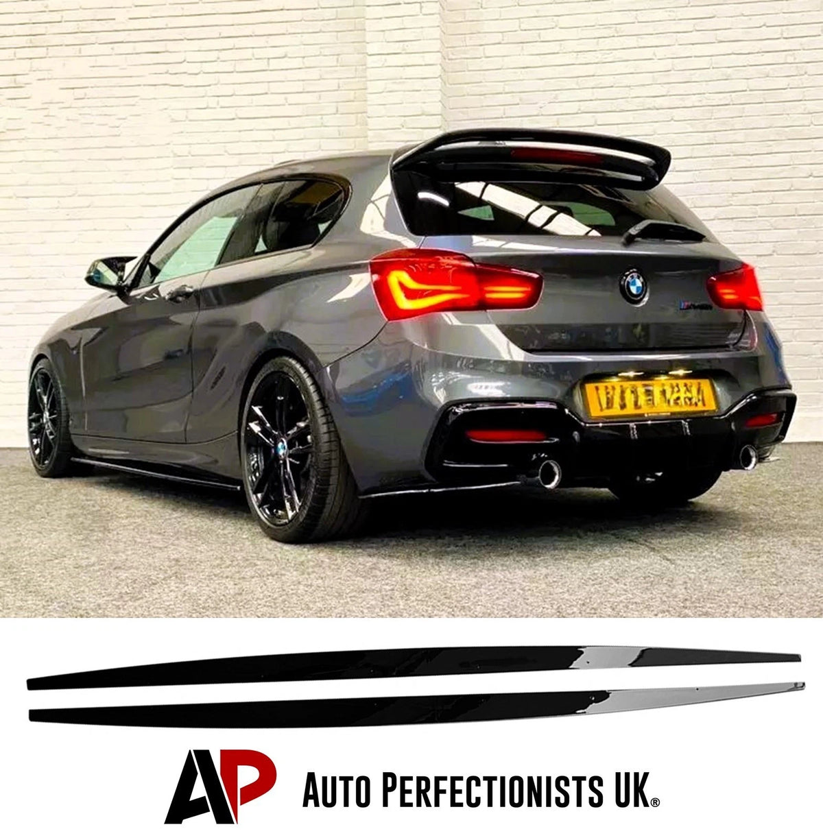BMW 1 Series F20 F21 Gloss Black Side Skirts Extensions Bodykit