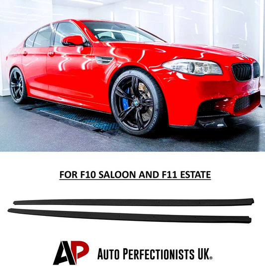 BMW 5 Series F10 F11 Gloss Black Side Skirts Extensions Spoiler Splitter Lip Kit