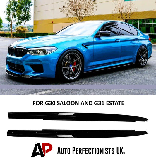 BMW 5 Series G30 G31 Gloss Black Side Skirts Extensions Spoiler Splitter Lip Kit