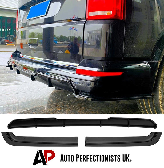VW Transporter T6 Gloss Black Rear Diffuser Valance Splitter Spoiler Lip Bodykit