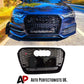 Audi RS6 Style A6 S6 C7 Front Main Grille Gloss Black Honeycomb Mesh Grill 16-18