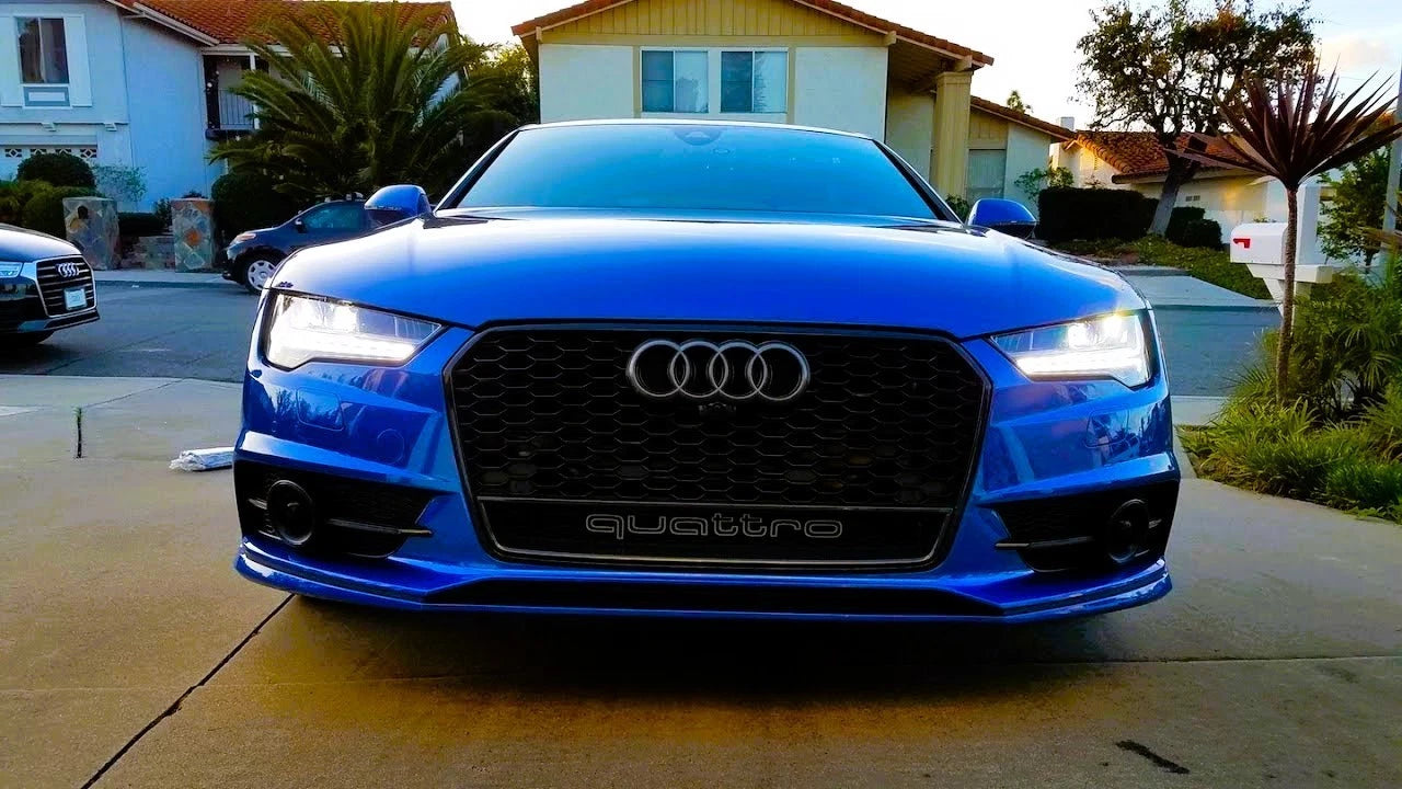 Audi RS7 Style A7 S7 Front Main Grille Gloss Black Honeycomb Mesh Grill 16-18