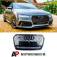 Audi RS7 Style A7 S7 Front Main Grille Gloss Black Honeycomb Mesh Grill 16-18