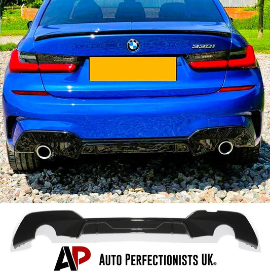BMW 3 Series G20 G21 M Sport Gloss Black Rear Diffuser Lip Valance Body Kit