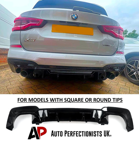 BMW X3 G01 M Sport X3M Style Gloss Black Rear Diffuser Lip Valance Body Kit