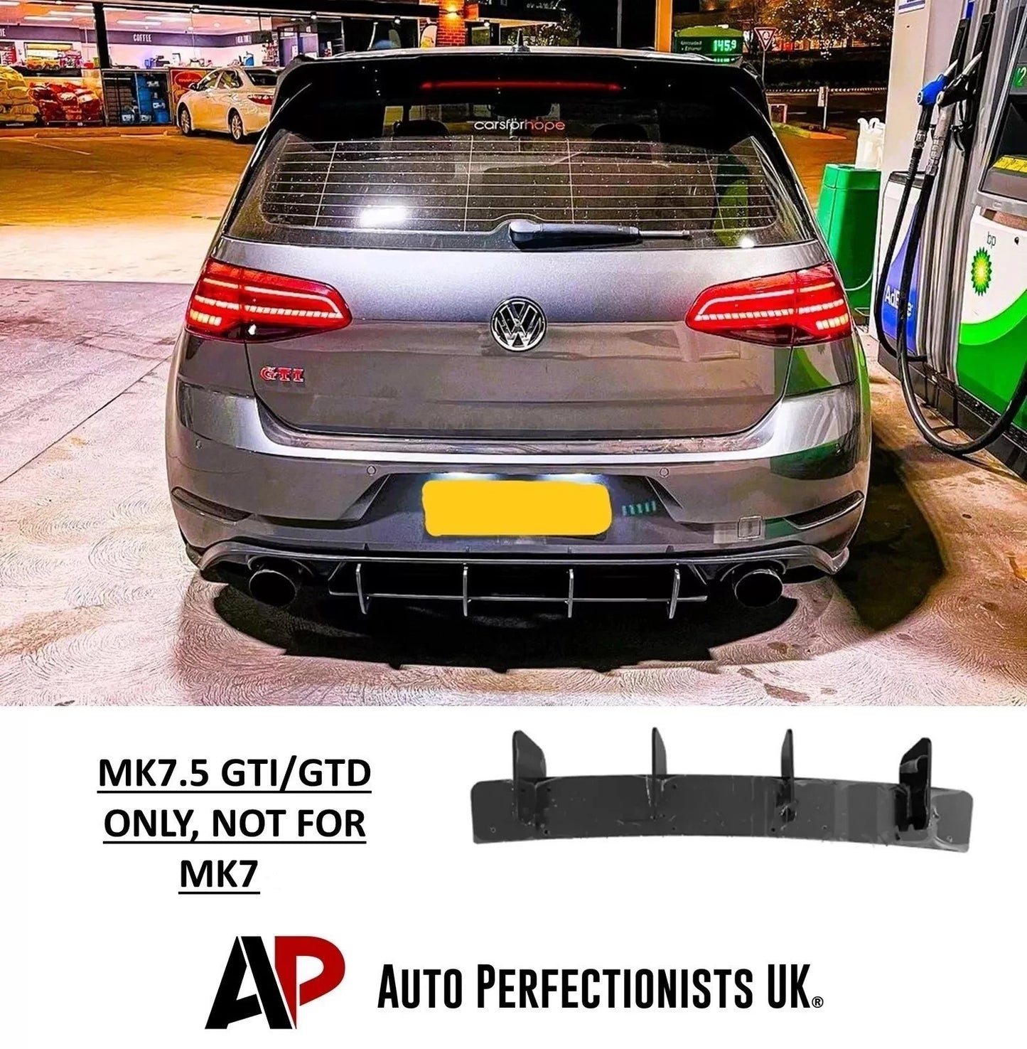 For VW Golf GTI MK7.5 Rear Blade Fin Diffuser Body Kit