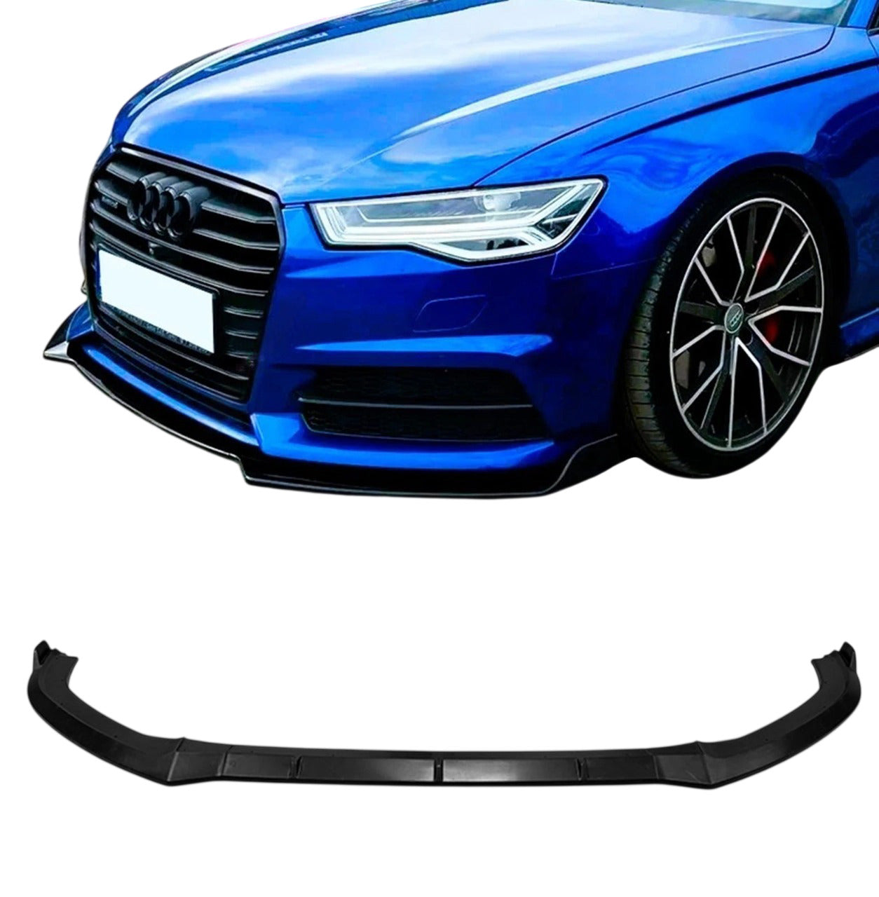 For Audi A6 S6 S Line C7 Gloss Black Front Spoiler Lip Body Kit 16-18