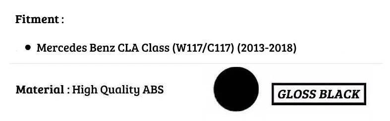 Mercedes CLA Class W117 C117 Gloss Black Racing Drift Spoiler 2013-18