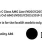 Mercedes C Class C43 W205 C205 Front Splitter 2019-2021 Abs Gloss Black
