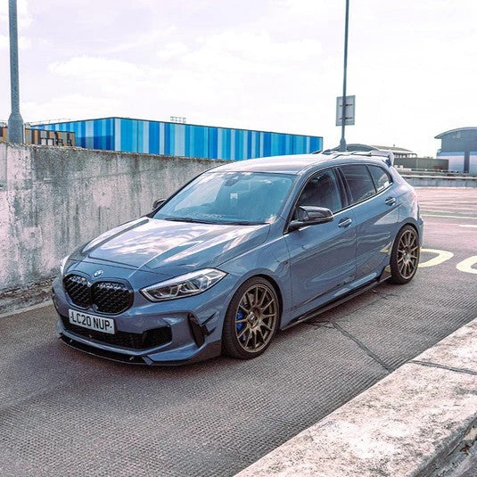 For BMW 1 Series F40 Gloss Black Side Skirts Extensions Bodykit