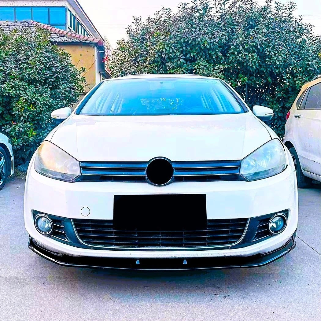 For VW Golf MK6 TSI TDI Front Splitter Lip Kit 2008-2013 ABS Gloss Black