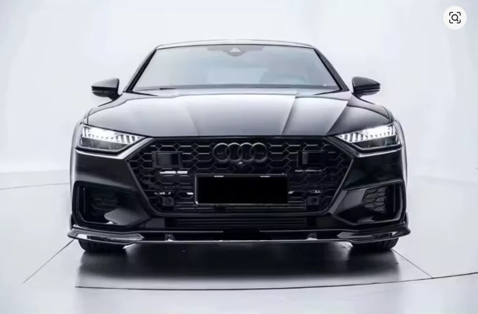 For Audi A7 S7 S Line C8 Gloss Black Front Splitter Body Kit 2017+
