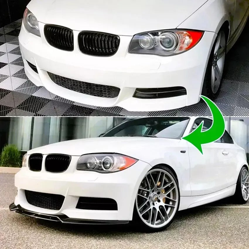 BMW 1 Series E82 E88 Front Splitter 2007-2013 Abs Gloss Black