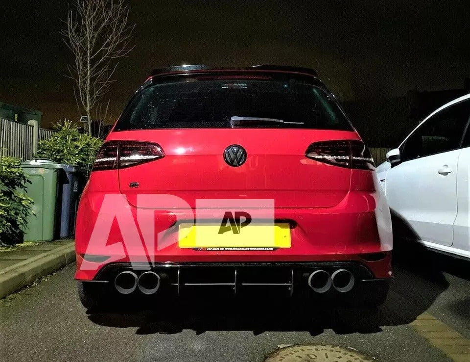 VW Golf MK7 R Rear Diffuser and Splitter 2013-2016 Gloss Black