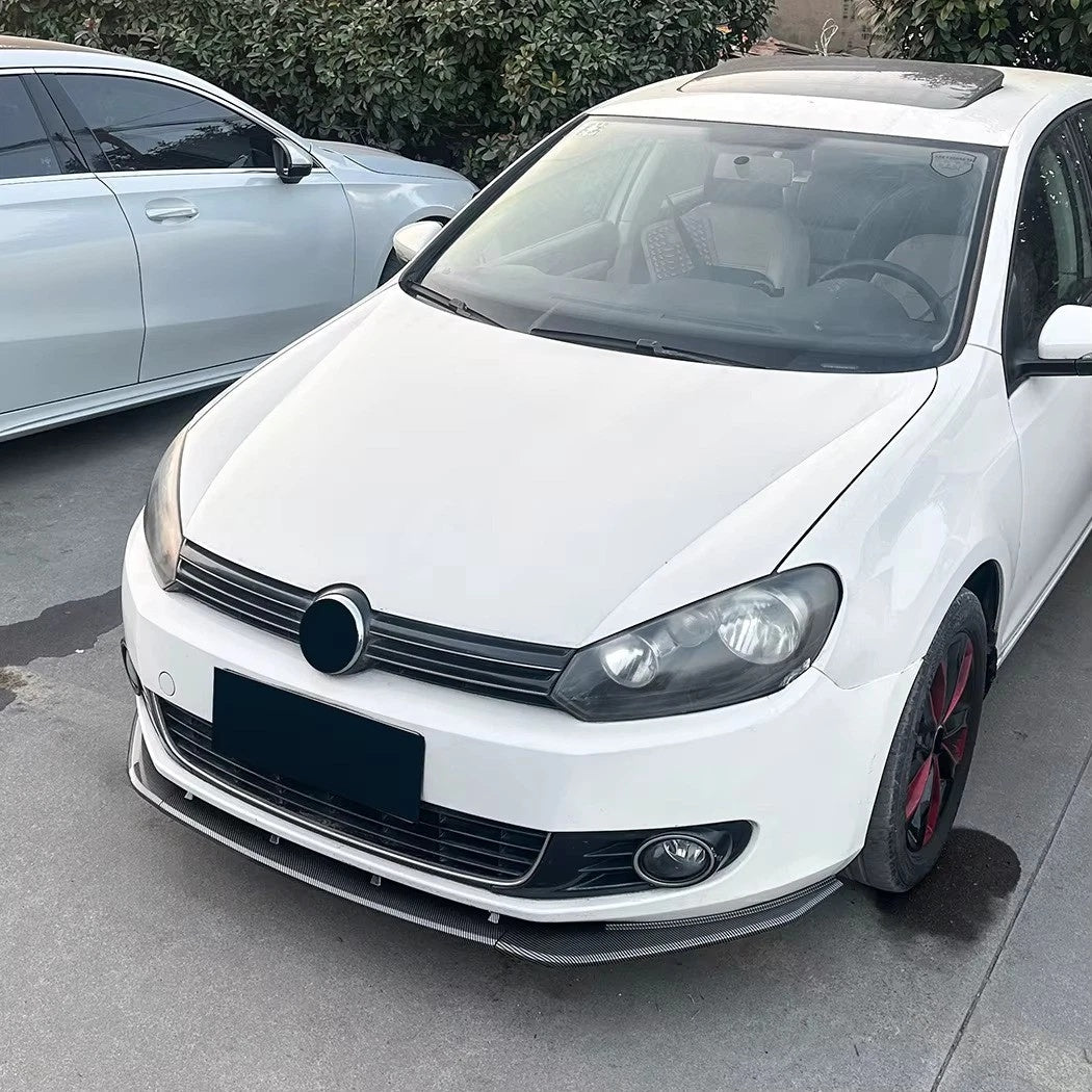 For VW Golf MK6 TSI TDI Front Splitter Lip Kit 2008-2013 ABS Gloss Black