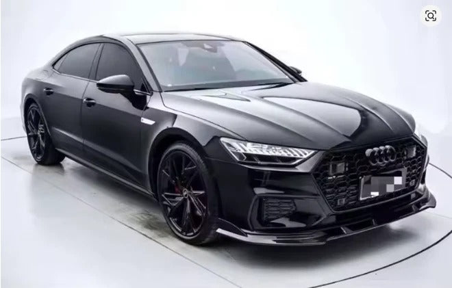 For Audi A7 S7 S Line C8 Gloss Black Front Splitter Body Kit 2017+
