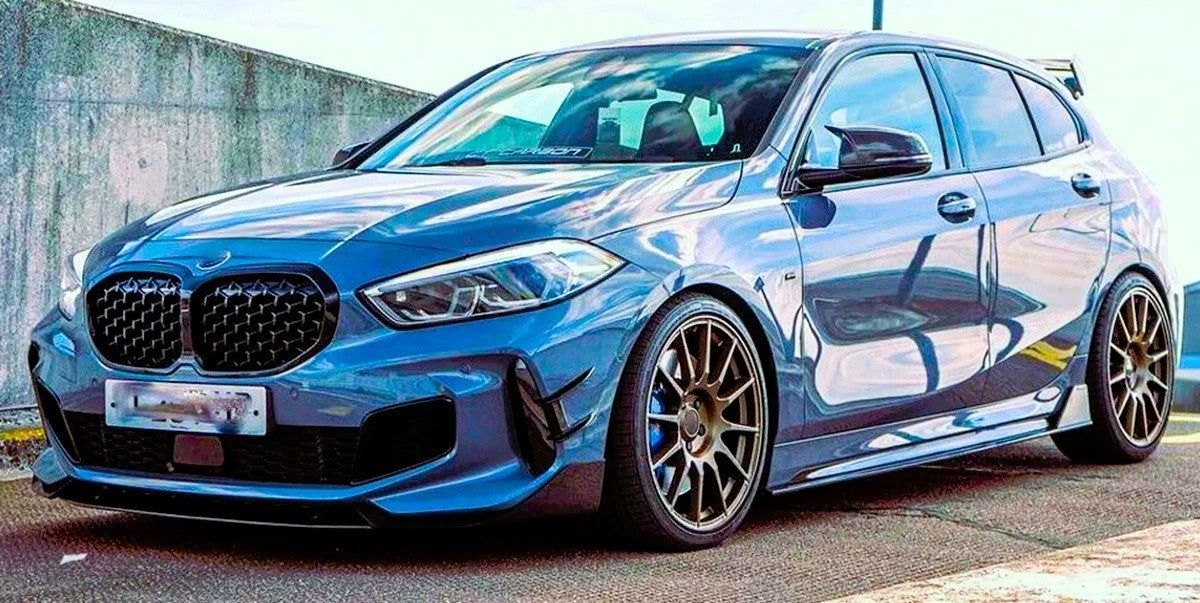For BMW 1 Series F40 Gloss Black Side Skirts Extensions Bodykit