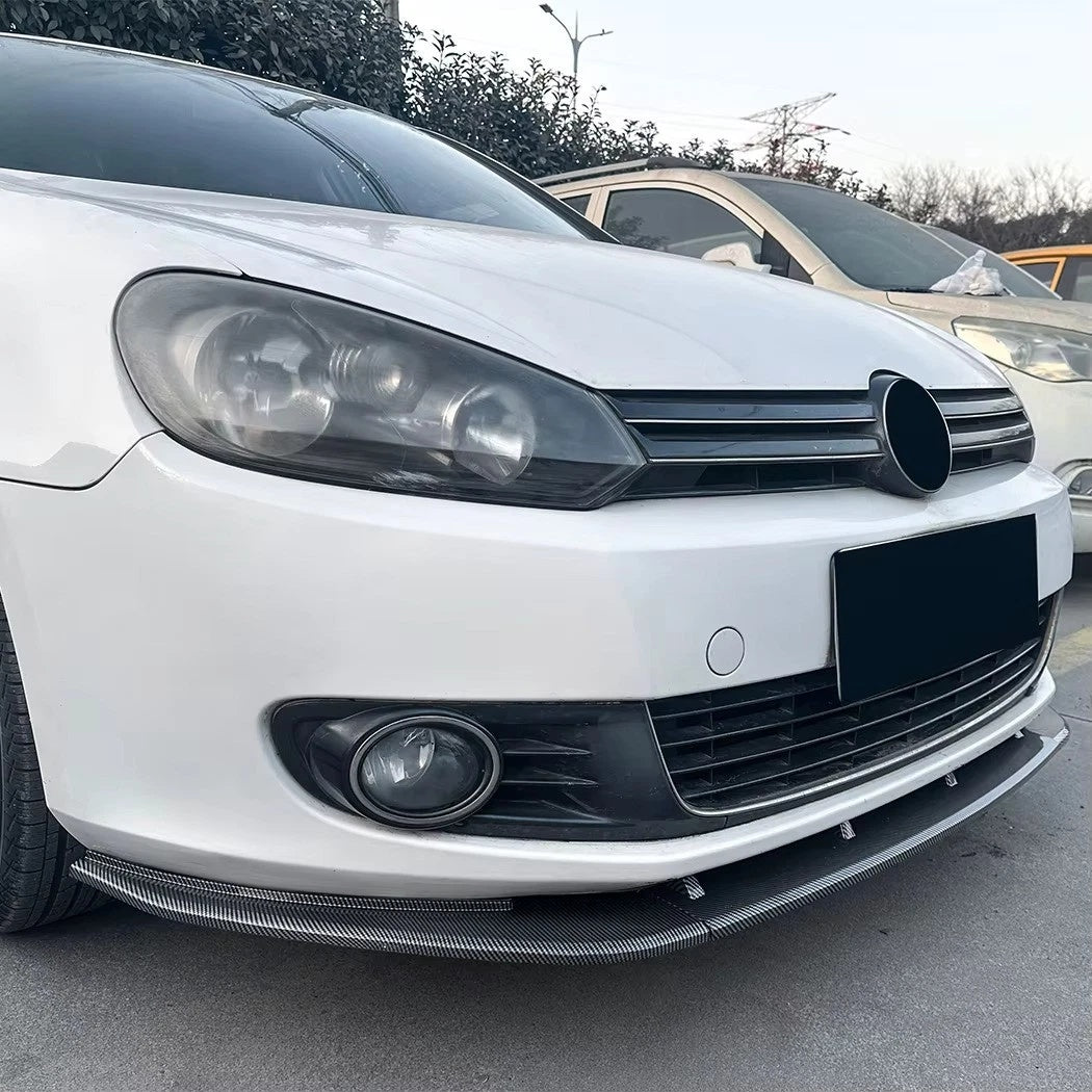 For VW Golf MK6 TSI TDI Front Splitter Lip Kit 2008-2013 ABS Gloss Black