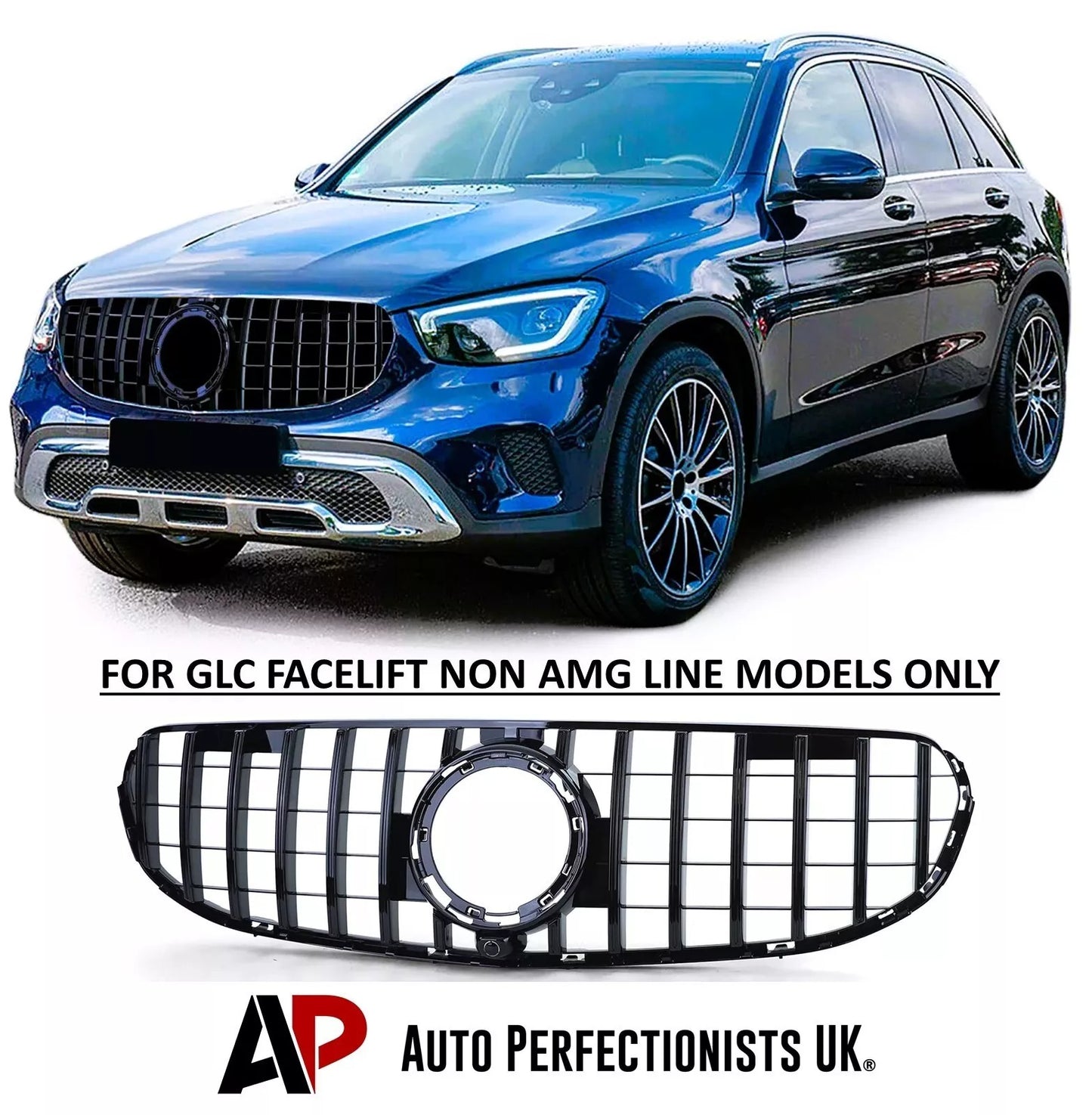 Mercedes GLC W253 Front PANAMERICANA Grille 19-22 ABS Gloss Black