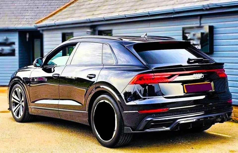 For Audi Q8 S Line Gloss Black Rear Diffuser Lip Kit 2018+