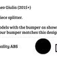 Alfa Romeo Giulia 952 Gloss Black Front Splitter Spoiler Lip 2015-24