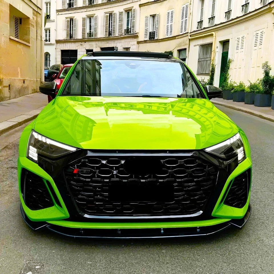 For Audi RS3 8Y Gloss Black Front Splitter Body Kit Prefacelift 2020-24