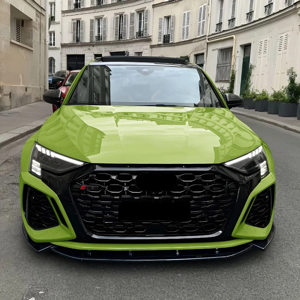For Audi RS3 8Y Gloss Black Front Splitter Body Kit Prefacelift 2020-24