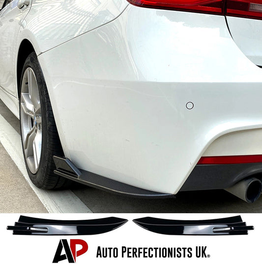 For BMW 3 Series M3 F30 Gloss Black Rear Corner Side Spats Diffuser Splitter