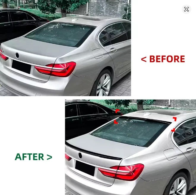For BMW 7 Series G11 G12 Gloss Black Rear Roof Spoiler Window Lip Wing Body Kit