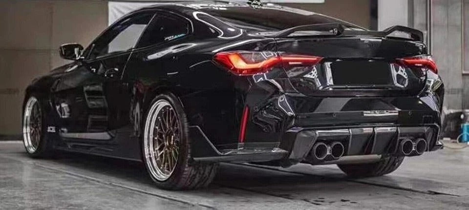 For BMW M3 M4 G80 G82 G83 Gloss Black Rear Diffuser Lip Valance Body Kit