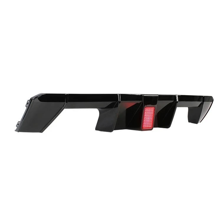 For BMW M3 M4 G80 G82 G83 Gloss Black Rear Diffuser Lip Valance Kit W/LED