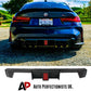 For BMW M3 M4 G80 G82 G83 Gloss Black Rear Diffuser Lip Valance Kit W/LED