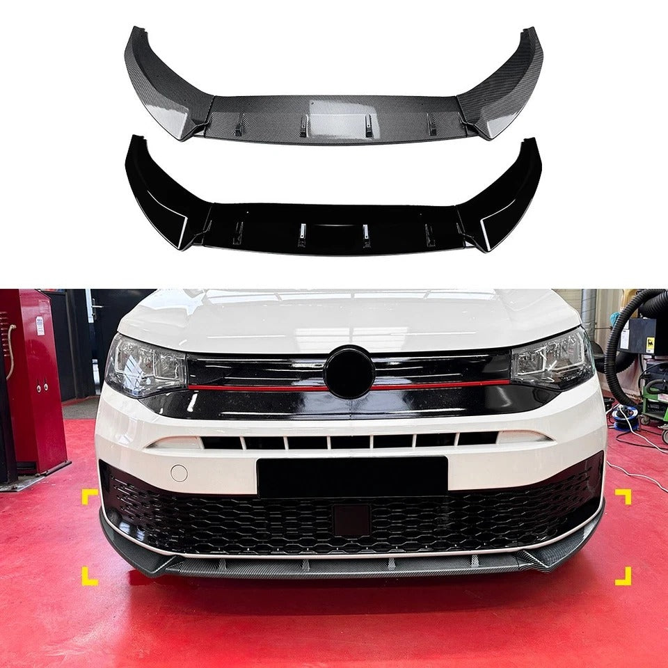 For VW Caddy/Maxi Van Sportline Gloss Black Front Splitter Body Kit 20+