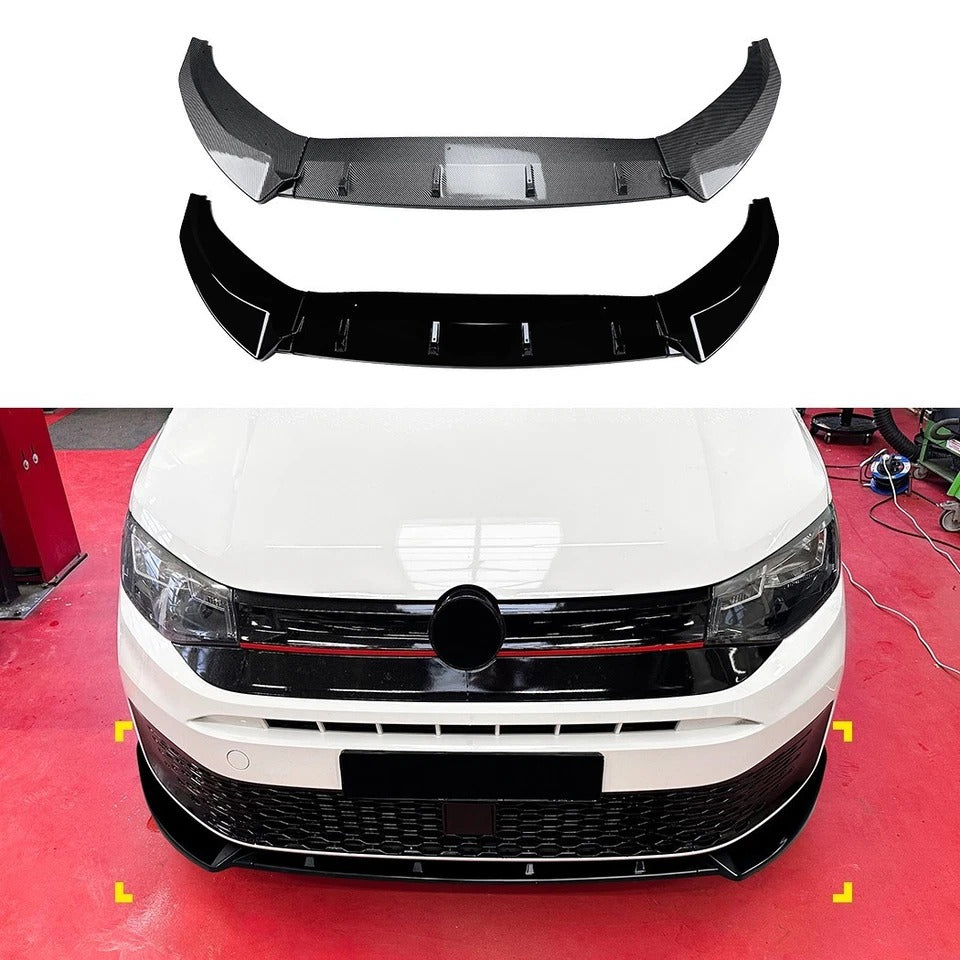 For VW Caddy/Maxi Van Sportline Gloss Black Front Splitter Body Kit 20+