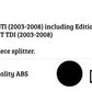 VW Golf MK5 GTI GT TDI Front Splitter 2003-2008 Gloss Black