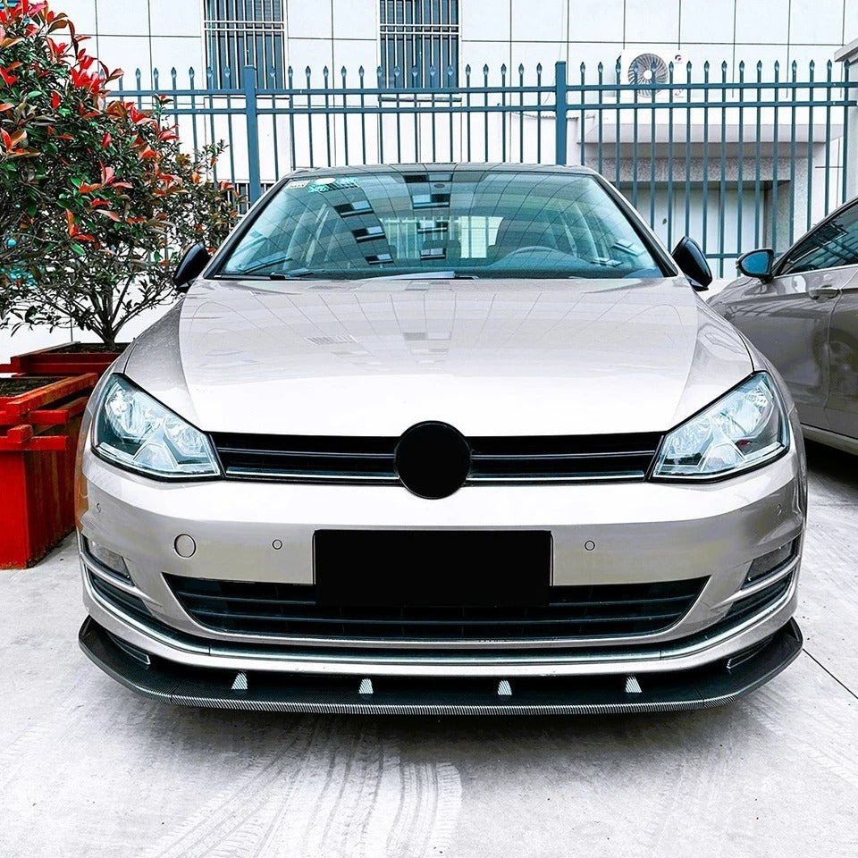For VW Golf MK7 R GTD GTI TSI TDI Gloss Black Front Splitter Lip Kit 2013-16