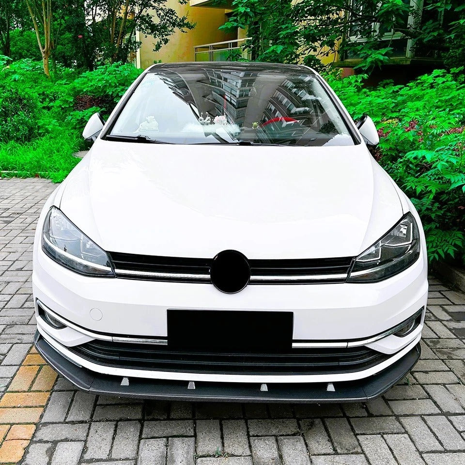 For VW Golf MK7.5 R GTD GTI TSI TDI Gloss Black Front Splitter Kit 16-20