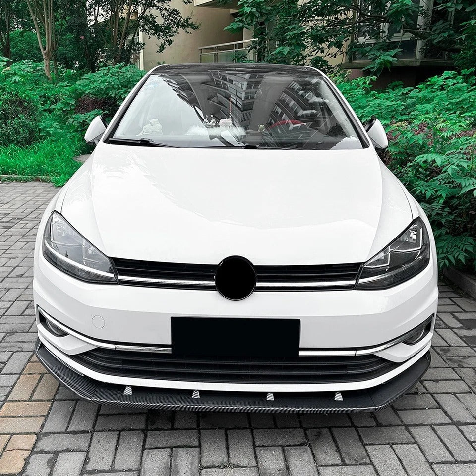 For VW Golf MK7.5 R GTD GTI TSI TDI Gloss Black Front Splitter Kit 16-20