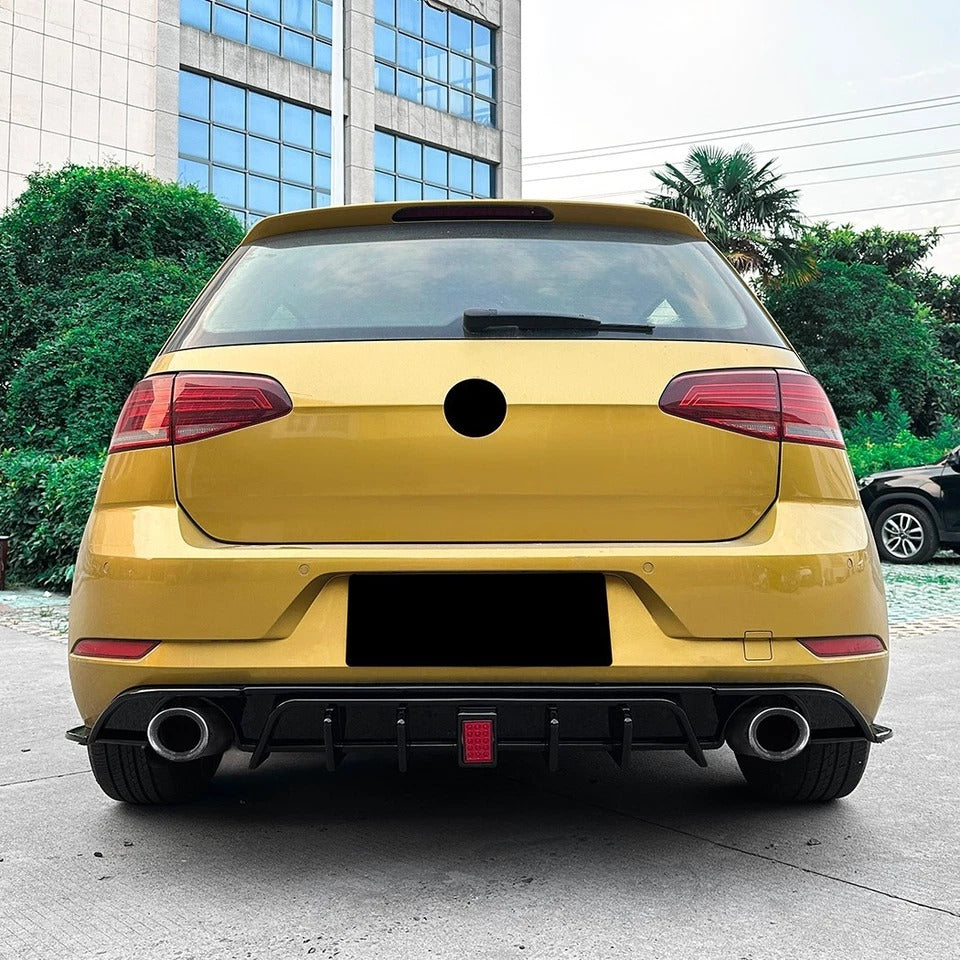 For VW Golf GTI GTD TSI TDI MK7.5 TCR Style Rear Diffuser Kit W/LED