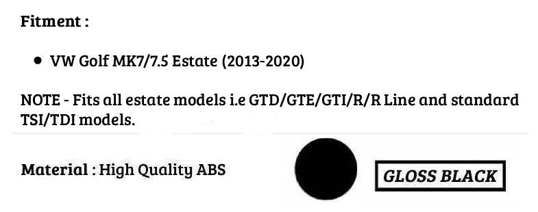 For VW Golf MK7/7.5 ESTATE R GTD GTI OT Style Gloss Black Rear Roof Spoiler