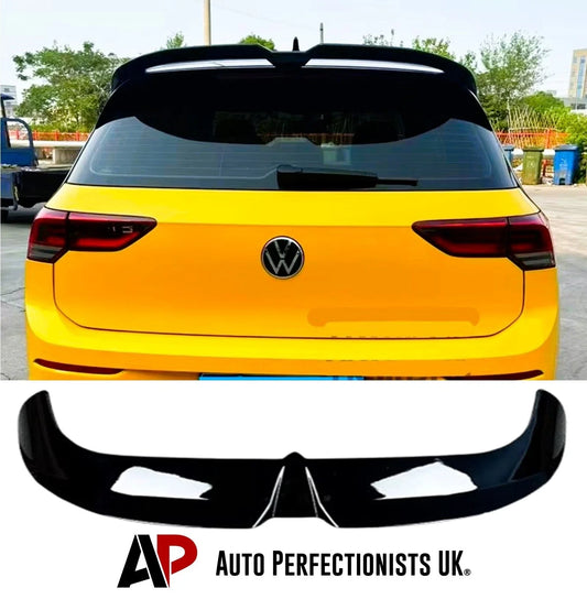 For VW Golf MK8 R GTD GTI OT Style 2 Gloss Black Rear Roof Spoiler Boot Wing