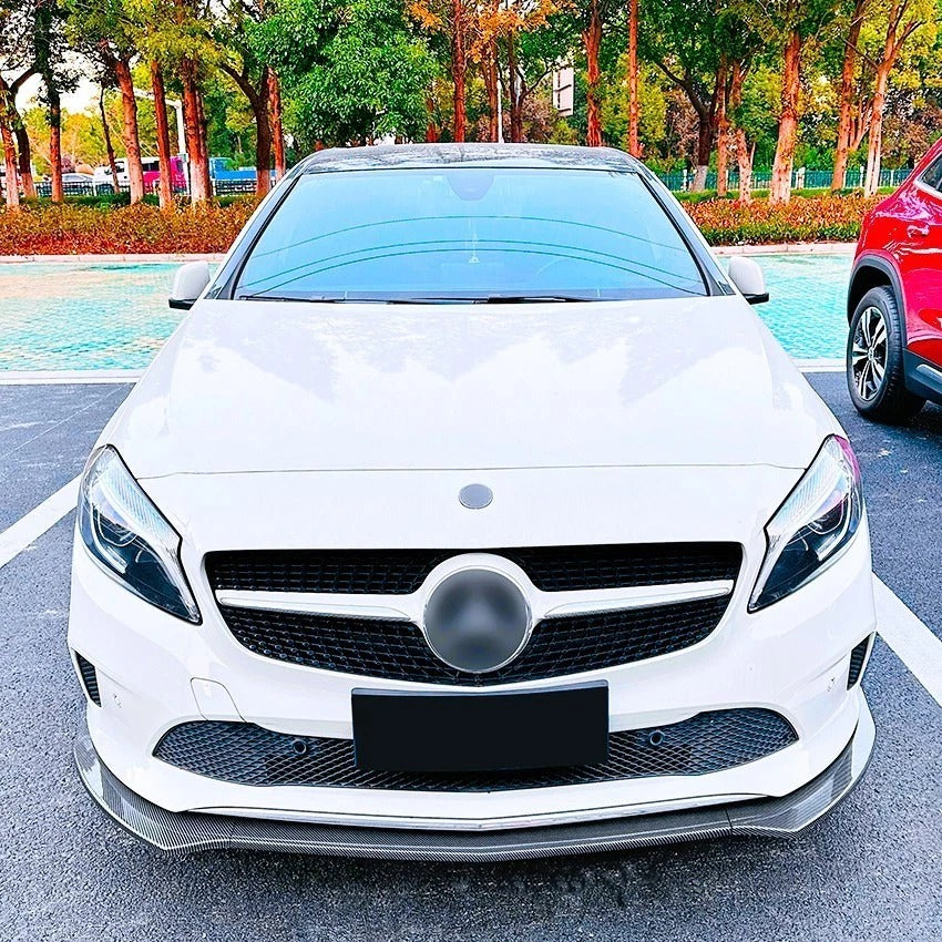 For Mercedes A Class W176 NON AMG Line Gloss Black Front Splitter Lip Facelift 16-18