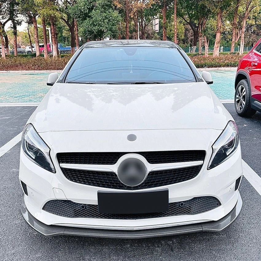 For Mercedes A Class W176 NON AMG Line Gloss Black Front Splitter Lip Facelift 16-18
