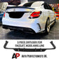 For Mercedes C Class W205 Gloss Black Rear Diffuser Lip Valance Kit 2019-21
