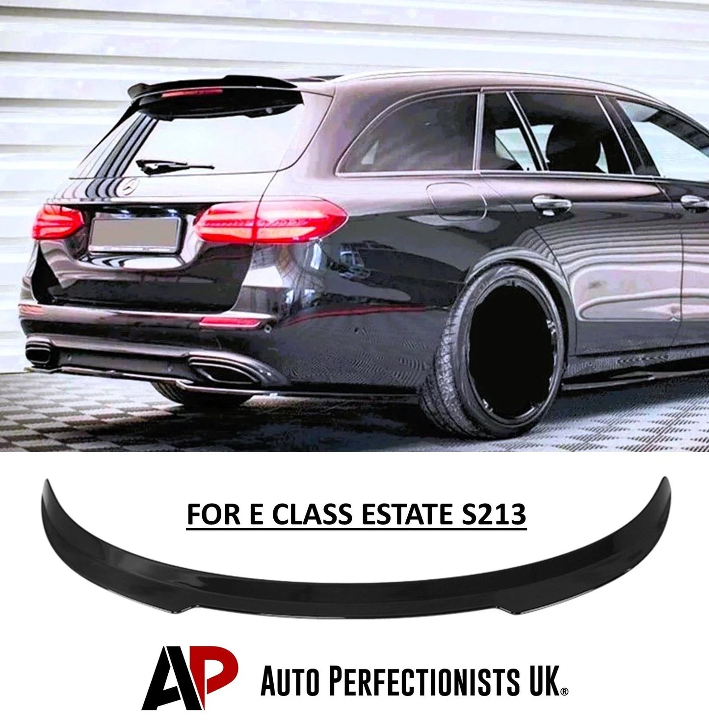 For Mercedes E Class W213 S213 Estate Gloss Black Rear Roof Spoiler Lip Wing Kit