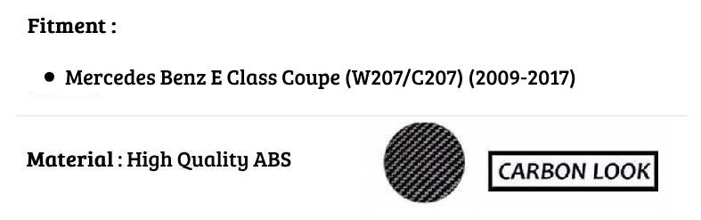 Mercedes Benz E Class Coupe Car Rear Spoiler 2009-2017 Carbon Fibre