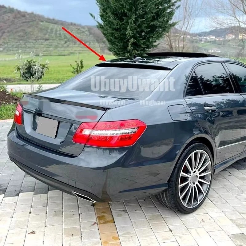 For Mercedes E Class W212 Gloss Black Rear Roof Spoiler Window Lip Wing Body Kit