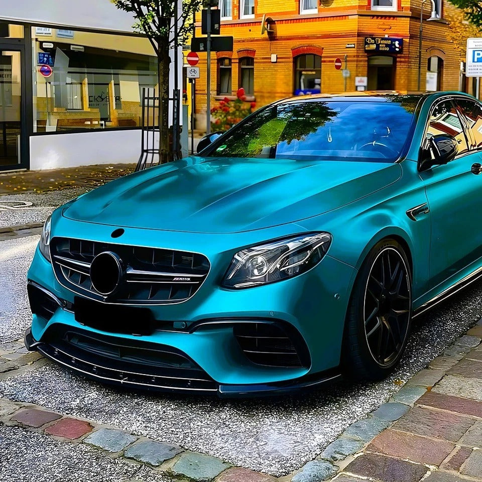For Mercedes E63 AMG W213 Prefacelift Gloss Black Front Splitter 2016-20