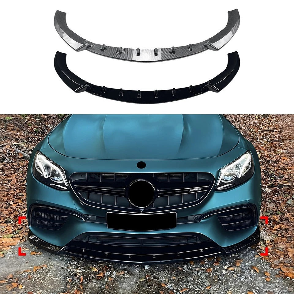 For Mercedes E63 AMG W213 Prefacelift Gloss Black Front Splitter 2016-20